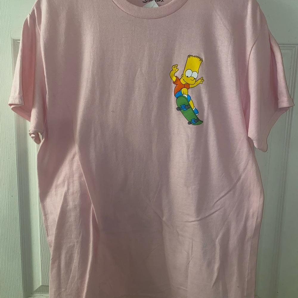 The Simpsons Pink Graphic Tee with Cartoon Sz M